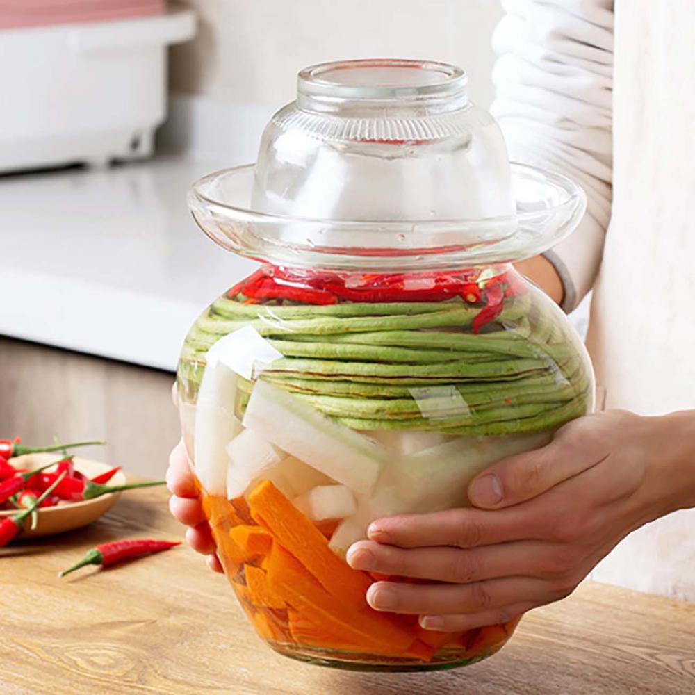2,5 кг Kimchi банка кухонные утолщенные консервированные банки бытовые консервированные банки для маринования цилиндрические Герметичные банки стеклянный контейнер