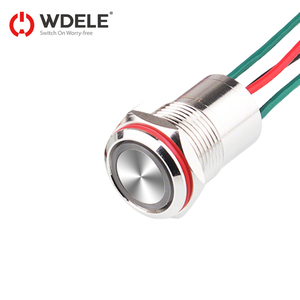 Interruptor de Botón Pulsador de Acero Inoxidable <span class=keywords><strong>WD</strong></span> de 16/19/22 mm, 15 A, 250 V, 1NO, IP67, Impermeable, con Anillo LED, Bloqueo/Instantáneo - Product Image 1