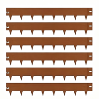 Bordure de jardin rectangulaire en acier Corten rouillé de luxe moderne pour aménagement paysager, bordure de pelouse pour parterre de fleurs, utilisation extérieure