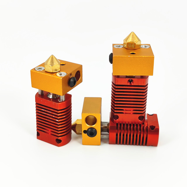 High Performance 3D Printer Hot End Kit Anodized Aluminum Alloy Heat Sink Stainless Steel Broaching CNC Machining Wire Drilling