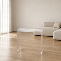 Table d'appoint minimaliste en plexiglas transparent, console autoportante en acrylique durable pour l'intérieur de villa