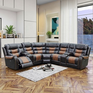 Wholesale Modern Eco-friendly Home Furniture Tufted Corner Recliner Sofa Set Extendable <b>Storage</b> for Hotels and Warehouse - Product Image 4