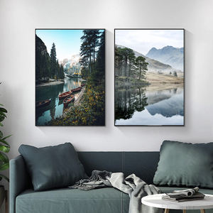 <span class=keywords><strong>Montagne</strong></span> <span class=keywords><strong>Lac</strong></span> Mur Art Poster Nordique Photographie Impression Automne Nature Paysage Peinture <span class=keywords><strong>Image</strong></span> Moderne Décoration Maison - Product Image 3