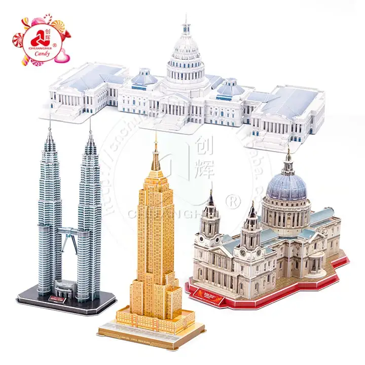 어린이 교육 장난감 세계 유명한 건물 종이 모델 3D 모델 퍼즐 퍼즐 2)