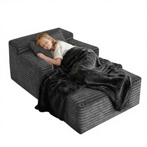 Sofá <span class=keywords><strong>Cama</strong></span> Individual de 45'' con Base Tipo <span class=keywords><strong>Trineo</strong></span>, Tapizado en Corduroy, Asiento Profundo Sin Estructura, Relleno de Espuma Cómoda, para Sala de Estar - Product Image 1
