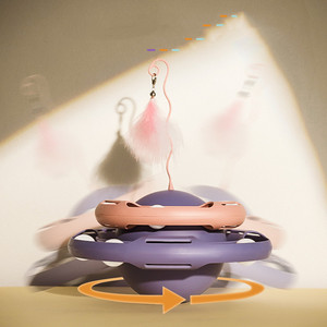 Vendedor caliente 2025 Venta directa de fábrica 2 niveles Juguetes divertidos para mascotas Tocadiscos <span class=keywords><strong>Crazy</strong></span> Ball Disk Juguetes interactivos para gatos para mascotas - Product Image 5
