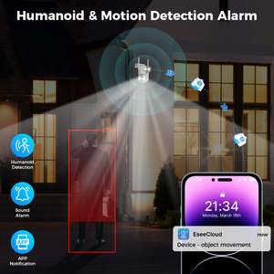 Kit de caméra de sécurité sans fil IP PTZ à double objectif H.265 2.4G/5G 3MP+3MP 16 canaux NVR avec audio bidirectionnel pour la maison, système de caméra de sécurité extérieure - Product Image 4
