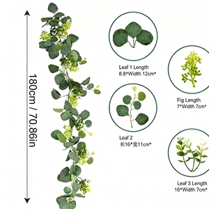 Ghirlanda di Eucalipto Artificiale da 180 cm - Finta Pianta Rampicante con <span class=keywords><strong>Foglie</strong></span> Realistiche per Matrimoni, Decorazioni per Feste <span class=keywords><strong>e</strong></span> Casa - Product Image 6