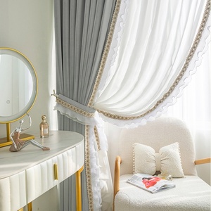 <strong>Blackout</strong> Wholesale <strong>Velvet</strong> <strong>Curtain</strong> Embroidered Tulle Sheer Design <strong>Curtains</strong> Modern Luxury Window <strong>Curtains</strong> for Living Room - Product Image 1