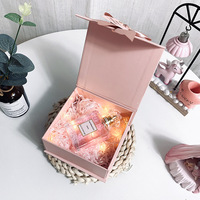 Benutzer definiertes Logo große Luxus rosa starre Magnet box Faltpapier Verpackungs box Caixa de Presente