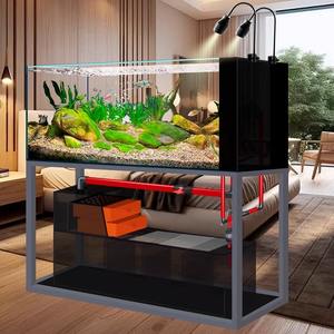 Grand aquarium de poissons en verre ultra clair personnalisé aquarium marin de récif rectangulaire avec ruisseau pour l'affichage de la vie aquatique - Product Image 5