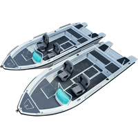 Bateau à moteur révolutionnaire en alliage d'aluminium, 6 à 8 passagers, mains courantes confortables, PVC, pêche en rivière, sports nautiques, haute vitesse, 40 à 60 CV