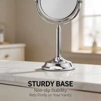 Factory Wholesale Custom Logo Personalized Beauty Makeup Mirror 3X Magnification Adjustable 360° Rotation Metal Stand OEM