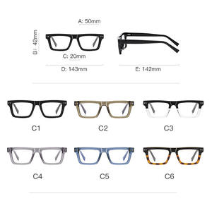 Monturas de Gafas Cuadradas TR de Calidad, Gafas Ópticas para Hombre, Anti Luz Azul, Gafas de Moda Personalizadas con Bloqueo de Rayos Azules, Venta al por Mayor - Product Image 6