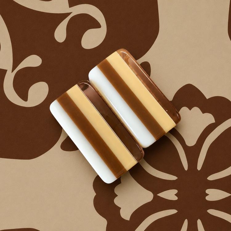 Tile Brown Lexury Pattern Tropical Hawaiian Acrylic Mahjong Tiles Palm Hibiscus Hula Shell ...