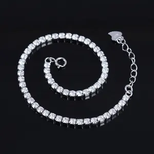 Bracciale Tennis cz in argento Sterling 925 di alta moda