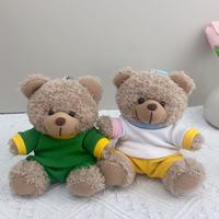 Porte-clés en peluche doux personnalisé avec logo, adorable ourson en peluche, ornement suspendu, souvenir de mariage, cadeau promotionnel