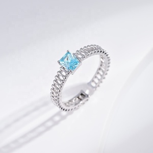 custom plata 925 sterling silver chain open <b>dainty</b> <b>ring</b> unique wedding zirconia promise 18k hip hop engraving <b>rings</b> for women - Product Image 4