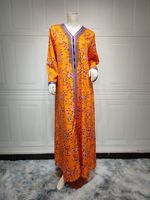 A-106 Offres Spéciales Moyen-Orient Caftans Cristal Perlé À Manches Longues Arabe Abaya Dubaï Femmes Robes Musulmanes