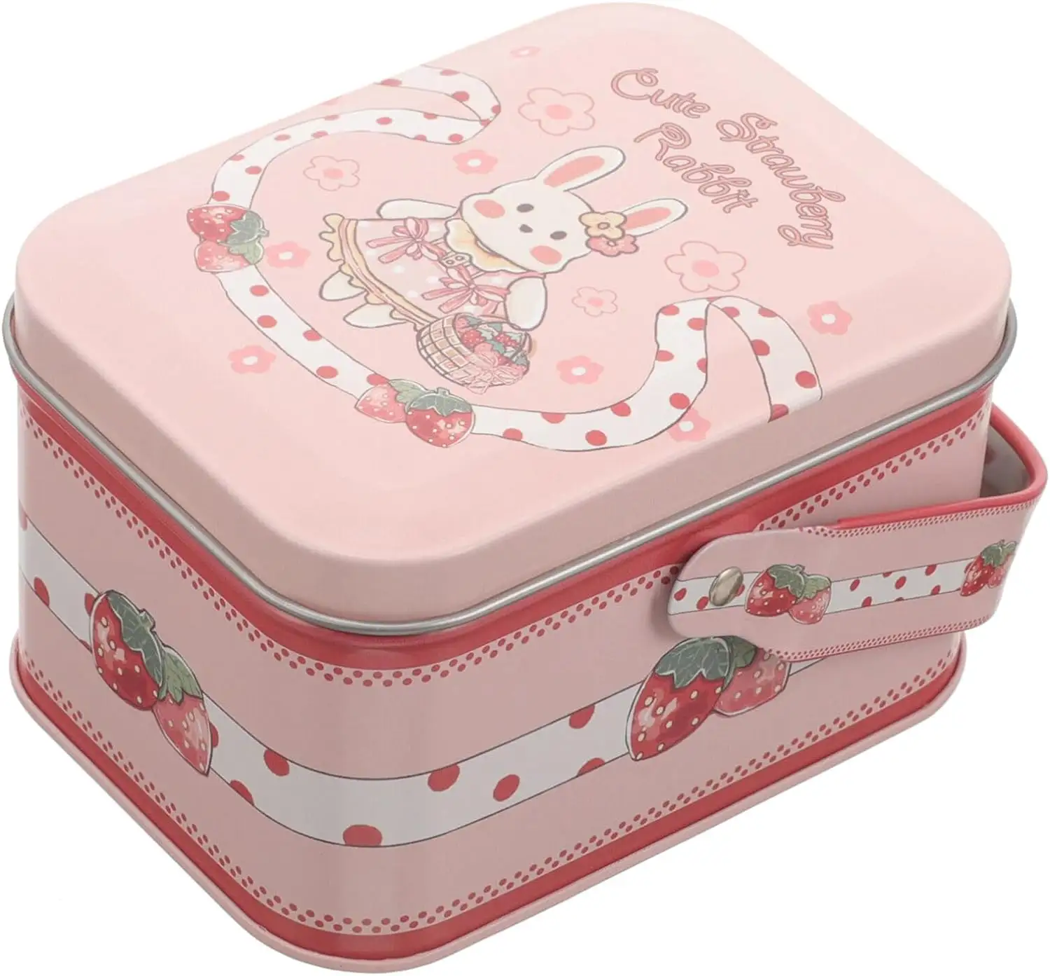 Individuelle Aufbewahrungs-Zinnbox entzückende rosa Zinnboxen mit Griff