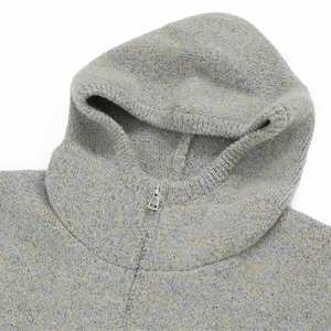 Custom Logo Casual Hooded <b>Knitted</b> <b>Cardigan</b> Sweater Cotton Pockets Loose Zip Up Hoodie for Autumn Winter - Product Image 5