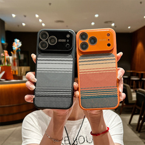 เคสโทรศัพท์มือถือแม่เหล็กคาร์บอนไฟเบอร์แท้สำหรับ iPhone 17 16 15 14 Pro Max พร้อมกระจกเลนส์กล้องแบบมีเท็กซ์เจอร์ ฝาหลัง - Product Image 3