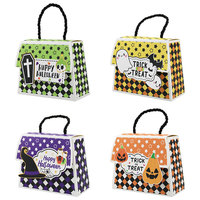 Coffret Cadeau Thème Halloween pour Fête, Pochettes en Papier Pliables pour Bonbons et Aliments