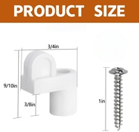 Clips de fixation pour moustiquaire en plastique noir et blanc 20mm*23mm, directement de l'usine, avec vis métallique.