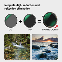Filtre ND CPL variable GiAi 49mm 55mm ND3-ND32 1.5-5 Stops, filtre d'objectif d'appareil photo réglable, étanche, pour photographie cinématique