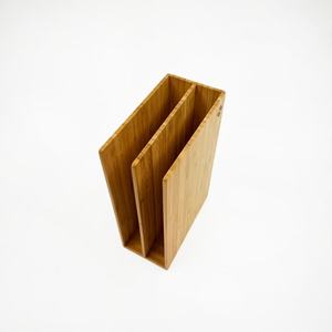 Bamboo <b>Desktop</b> Bookend 17x9x25cm Two Tier Storage <b>Shelf</b> For Office Or Student Use - Product Image 1