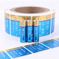 Étiquette personnalisée pour piles alcalines 2A, autocollante en vinyle, résistante à l'eau et aux hautes températures, pour emballage de piles