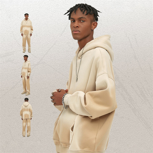 Sudadera con capucha de peso pesado Unisex de mezcla de algodón de primera calidad, sudaderas con capucha de lana personalizables para hombres - Product Image 2