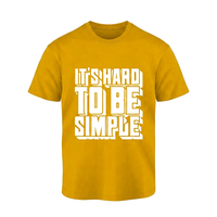 T-shirt à manches courtes en coton 96% et élasthanne 4% de couleur dorée, avec logo imprimé sur la poitrine, texte personnalisé, style élégant, décontracté et respirant