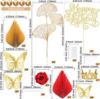Kronen-Kuchenaufsatz, Kugeln Happy Birthday Kuchendekoration Krone Geburtstag Rot Roségold Schmetterlinge, Kuchendekoration für Geburtstag Hochzeit