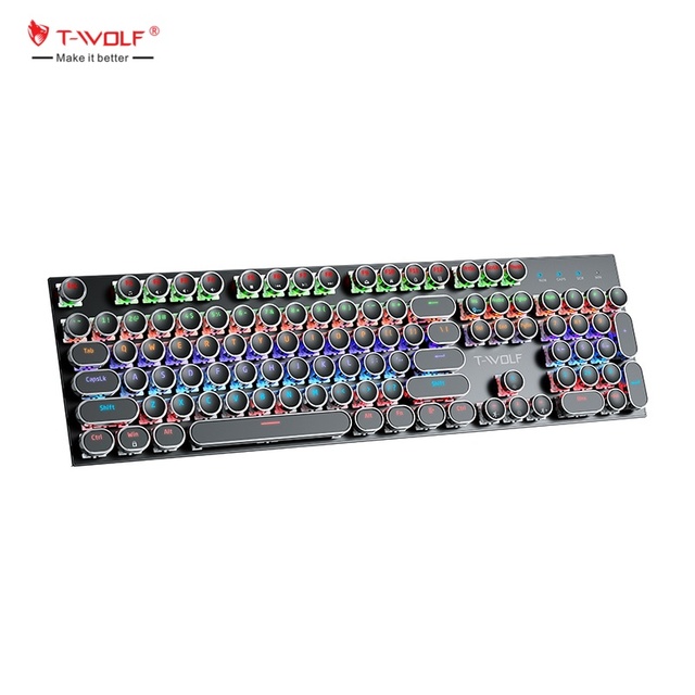 E-sport Punk RGB Wired Keyboard Mechanical Gaming Keyboard 104 Keys Mix Backlit Wired Punk Mechanical Keyboard Gaming Keyboards