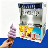 Máquina Comercial de Helado Suave de Acero Inoxidable con 7 Boquillas, Congelación Continua Vertical para Granizados y Leche Congelada