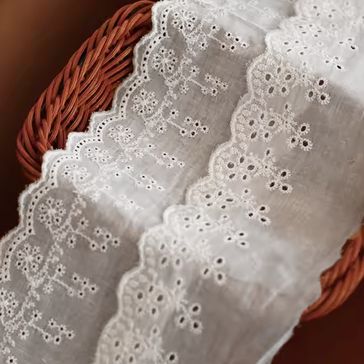 Customized Chinese pure cotton embroidery fabric for dress clothing