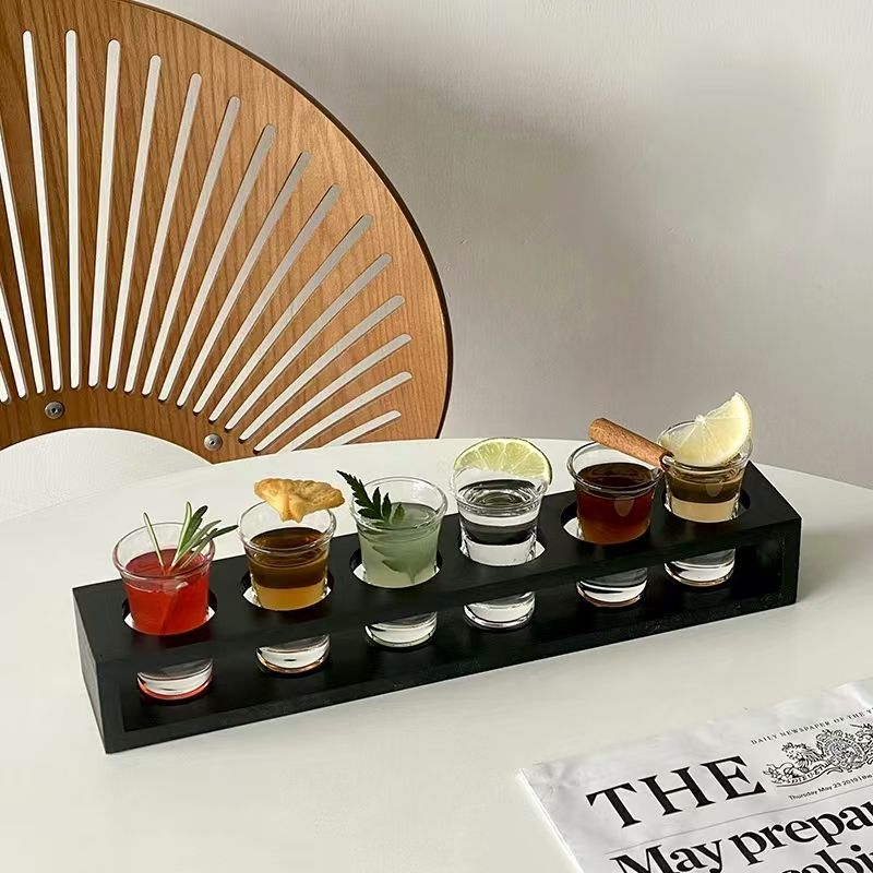 Transparent Six porte-gobelets noirs à dessus droit