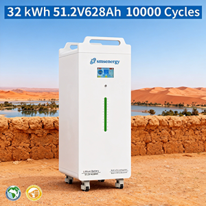 SMS에너지32kWh 51.2V 628AH 가정용 에너지 저장 리튬 배터리 모듈, 확장 가능한 병렬 연결, 10,000회 사이클 수명 - Product Image 1