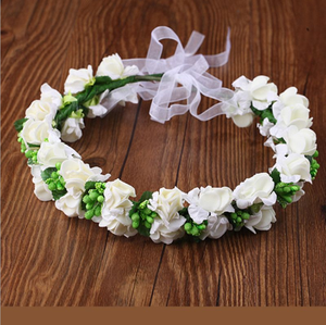 Accesorios florales <span class=keywords><strong>para</strong></span> el <span class=keywords><strong>cabello</strong></span> <span class=keywords><strong>para</strong></span> niña, diademas bohemias con <span class=keywords><strong>flores</strong></span>, guirnalda <span class=keywords><strong>para</strong></span> el pelo <span class=keywords><strong>para</strong></span> fiesta <span class=keywords><strong>de</strong></span> boda - Product Image 3