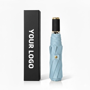 High End Business Umbrellas Can Be Customized in Size logo Golden <b>Edges</b> Handle Umbrella Gift Set Can Custom case - Product Image 6