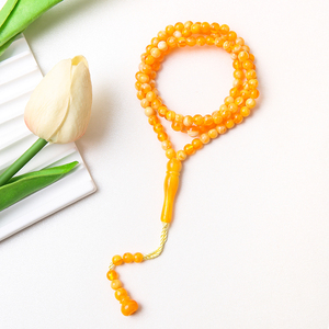 99 cuentas de ámbar Mala Tasbih listo para enviar cuentas de oración islámicas rosarios clásicos para la mezquita Alá - Product Image 3