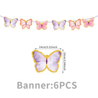 Nouvel Arrivage Transfrontalier Guirlandes Suspendues et Décorations Extensibles Thème Papillon Violet Style Anime pour Fête d'Anniversaire