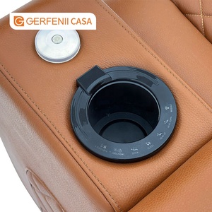 모던 홈 시네마 가구 천연 가죽 좌석 및 소파 테이블 스타일리시한 거실 극장 가구 금속 다리 포함 - Product Image 6