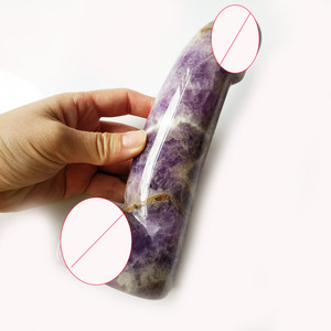 Çin üretici tedarik ametist noktası 17cm yapay penis seks oyuncakları masaj silindiri için şifa kristalleri taşlar - Product Image 2