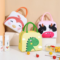 Sac isotherme pour le déjeuner des enfants, design animaux de dessin animé, grande capacité, tissu Oxford imperméable, sac de pique-nique portable