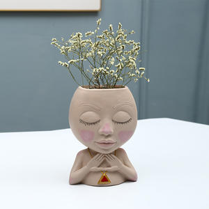 <span class=keywords><strong>Vaso</strong></span> Decorativo Moderno per Casa e Giardino, Simpatico <span class=keywords><strong>Vaso</strong></span> a Forma di Testa in Resina <span class=keywords><strong>con</strong></span> Foro di Drenaggio, <span class=keywords><strong>Vaso</strong></span> a Forma di Viso Femminile - Product Image 6