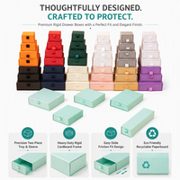Boîte personnalisée en gros à faible MOQ, boîte à tiroir rigide faite à la main avec plateau et étui pour emballage de bijoux, montres et parfums