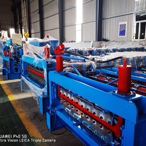 Nhôm tráng men hình thang tấm mái cuộn tạo thành máy đôi khuôn màu thép mạ kẽm gạch tường bảng điều khiển lõi động cơ PLC - Product Image 2