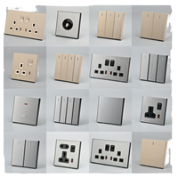 FIKO UK Standard Prise murale en acier inoxydable doré avec charge rapide USB-A/C 16A Max. Courant 250V Max. Tension